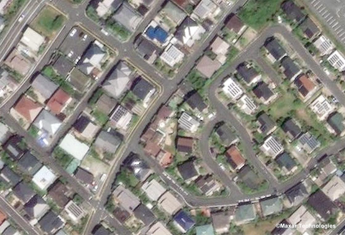 衛星画像を縮尺600分の1