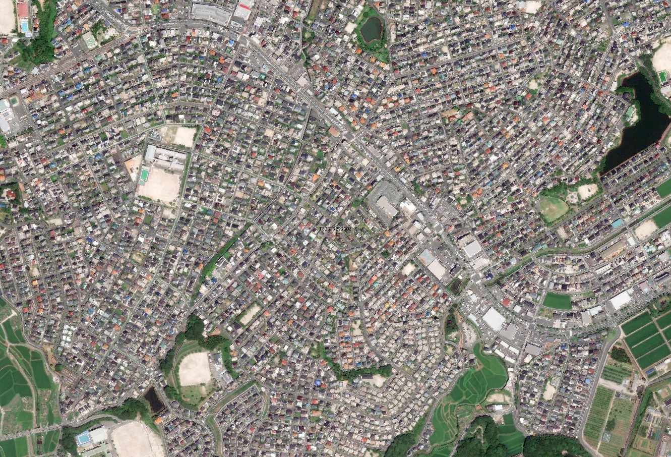 衛星画像を縮尺5000分の1で表示